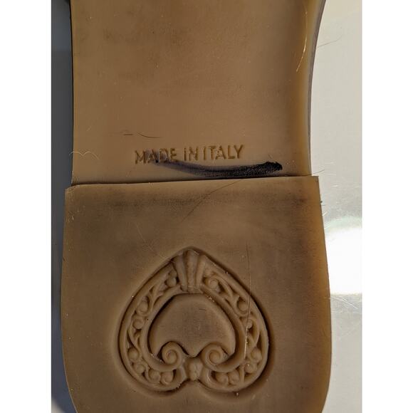 BRIGHTON Elliot Cream Tan Leather‎ Slide Sandals Charm JAG01 Women's 9.5 - Picture 13 of 15